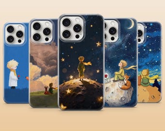 Little Prince Phone Case Night Sky Stars Cover for iPhone 17Pro, 17e, 16, 15, 14, 13, 12, 11, Samsung S26, S25, S24, A56, A16, Pixel 10 9Pro
