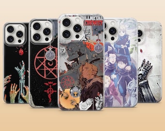 Volledig metalen Alchemist-telefoonhoesje Anime Alchemy Cover voor iPhone 17Pro, 17e, 16, 15, 14, 13, 12, Samsung S26, S25, S24, A56, A16, Pixel 10a, 9A