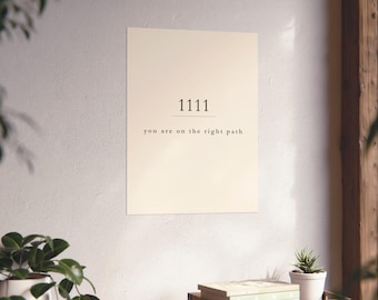 1111 Angel Number Print | Minimalist Spiritual Wall Art | Manifestation Poster (18 x 24 inches)