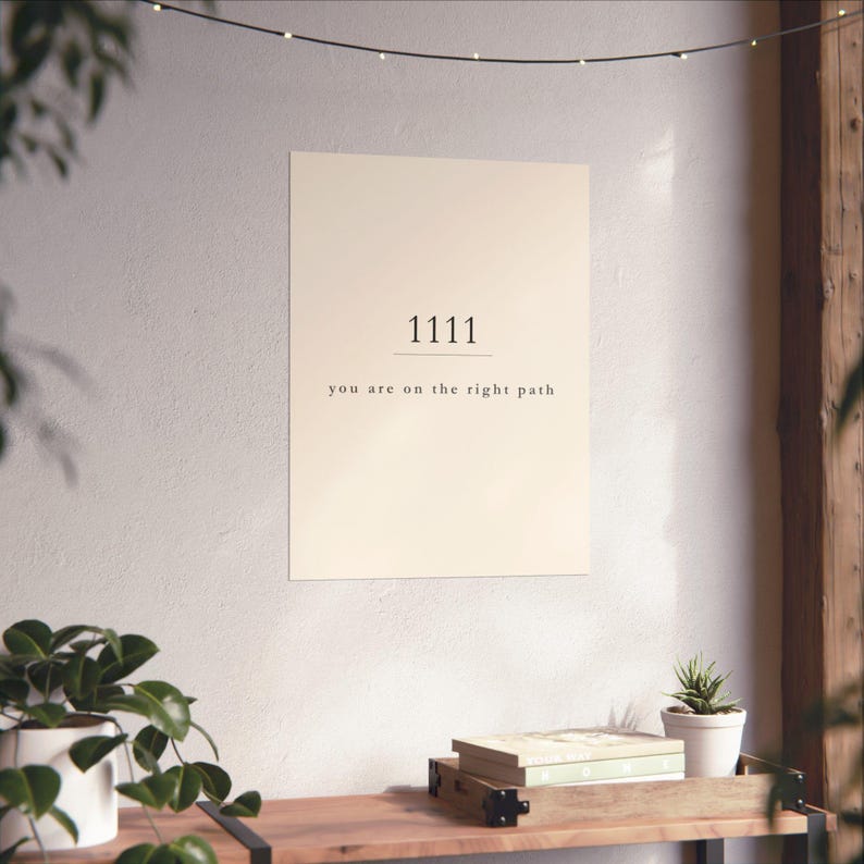 1111 Angel Number Print | Minimalist Spiritual Wall Art | Manifestation Poster (18 x 24 inches) immagine 1