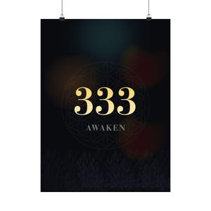 333 Angel Number Print | Minimalist Spiritual Wall Art | Manifestation Poster | Ascended Masters | Boho Celestial Decor image 4
