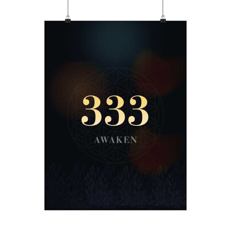 333 Angel Number Print | Minimalist Spiritual Wall Art | Manifestation Poster | Ascended Masters | Boho Celestial Decor image 4
