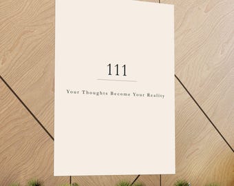 111 Angel Number Print | Minimalist Spiritual Wall Art | Manifestation Poster | New Beginnings | Boho Celestial Decor