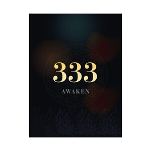 333 Angel Number Print | Minimalist Spiritual Wall Art | Manifestation Poster | Ascended Masters | Boho Celestial Decor image 2