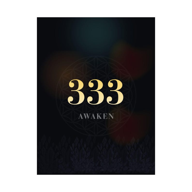 333 Angel Number Print | Minimalist Spiritual Wall Art | Manifestation Poster | Ascended Masters | Boho Celestial Decor image 2