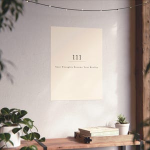 111 Angel Number Print | Minimalist Spiritual Wall Art | Manifestation Poster | New Beginnings | Boho Celestial Decor afbeelding 4