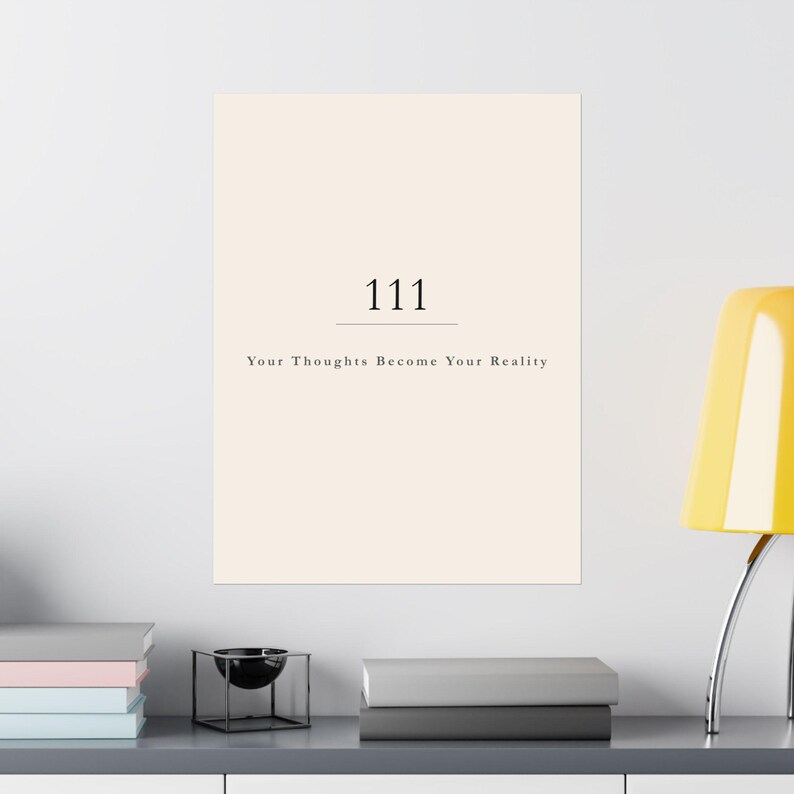 111 Angel Number Print | Minimalist Spiritual Wall Art | Manifestation Poster | New Beginnings | Boho Celestial Decor afbeelding 5
