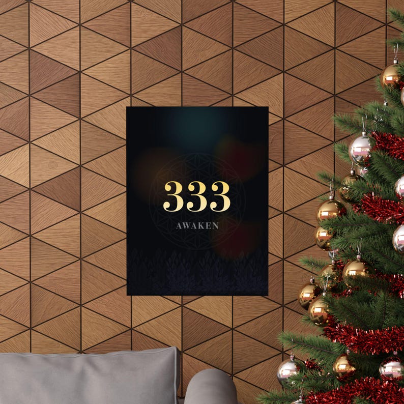 333 Angel Number Print | Minimalist Spiritual Wall Art | Manifestation Poster | Ascended Masters | Boho Celestial Decor image 3