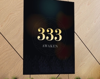 333 Angel Number Print | Minimalist Spiritual Wall Art | Manifestation Poster | Ascended Masters | Boho Celestial Decor