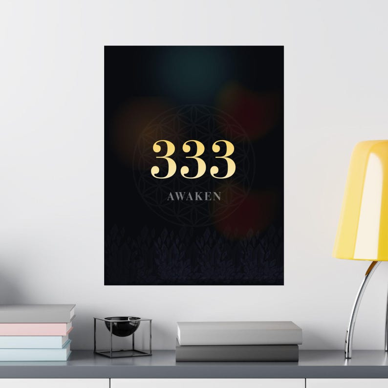 333 Angel Number Print | Minimalist Spiritual Wall Art | Manifestation Poster | Ascended Masters | Boho Celestial Decor image 7