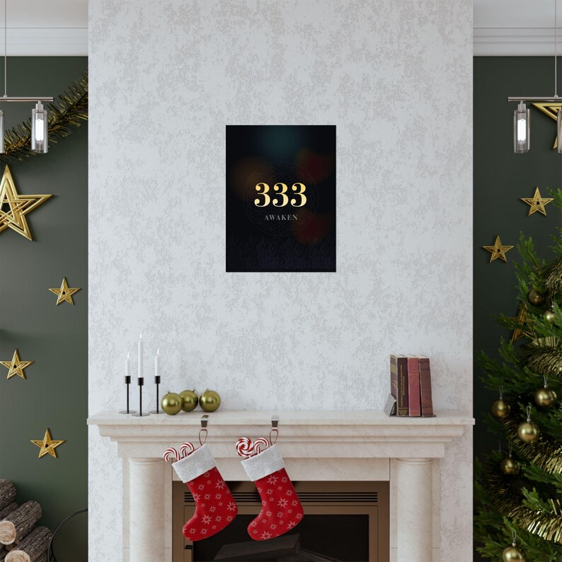 333 Angel Number Print | Minimalist Spiritual Wall Art | Manifestation Poster | Ascended Masters | Boho Celestial Decor image 6