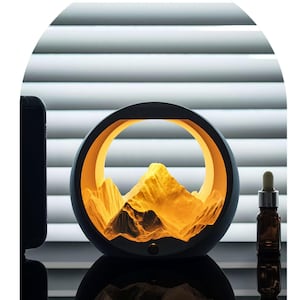 Lámpara difusora de aromaterapia Golden Mountain Sunrise, luz nocturna decorativa para el dormitorio.