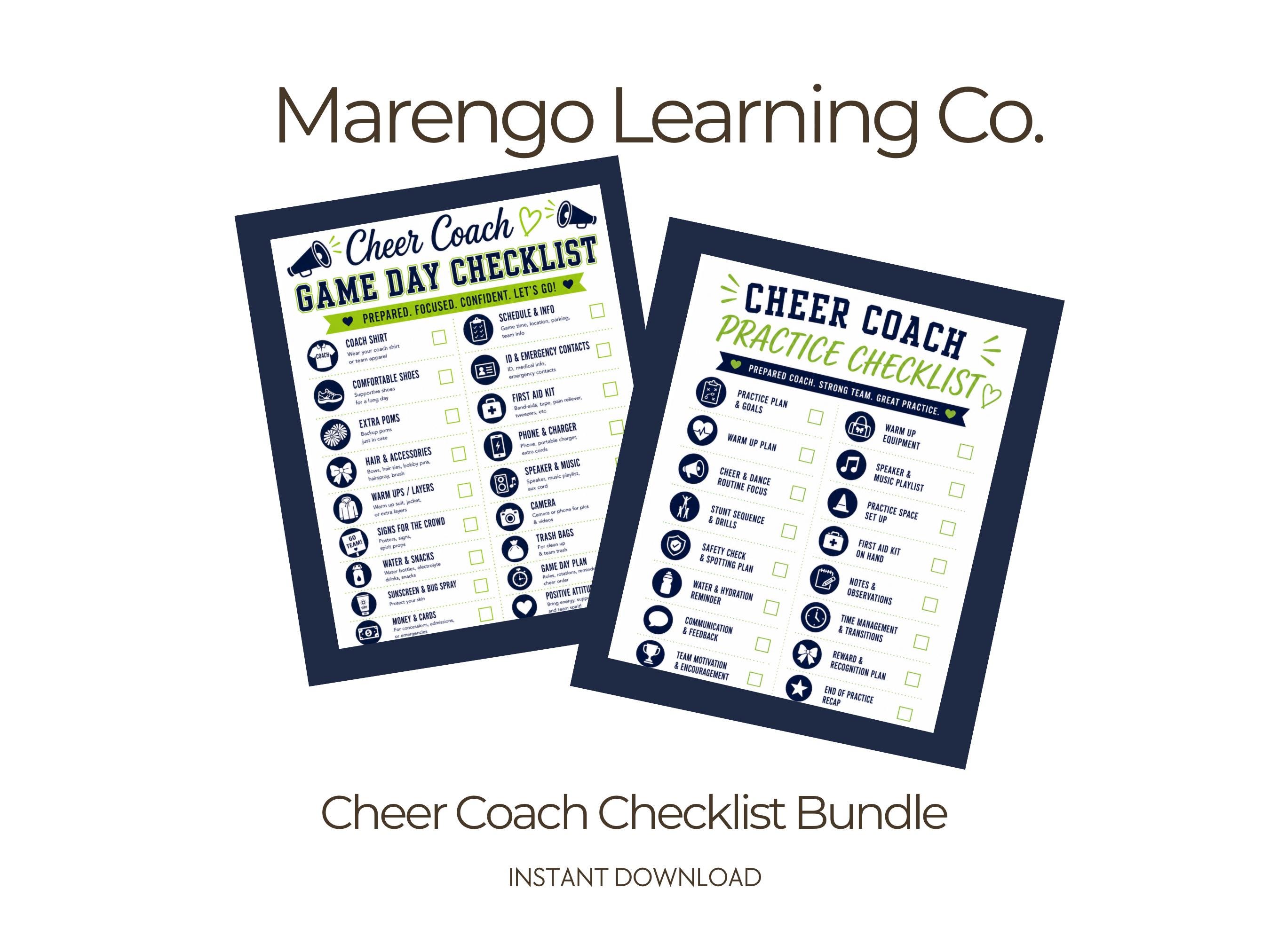 Cheer Coach Game Day Checklist | Printable | (instant Download) - Etsy