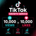 TikTok 10000 Likes With Views | Social Media Promotion | Real Growth | Fast Delivery product logo