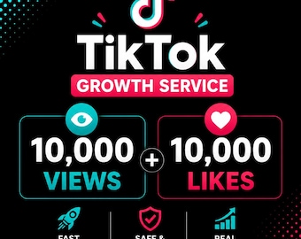 TikTok 10000 vind-ik-leuks met weergaven | Promotie via sociale media | Echte groei | Snelle levering