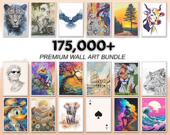 175,000点以上のプレミアムウォールアートバンドル | メガウォールアートバンドル | PLRウォールアート | MRRデジタルアートバンドル | 印刷可能な壁装飾 | 商用利用可