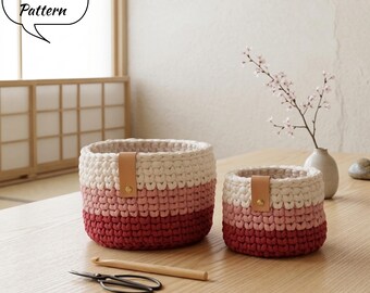 Chunky Crochet Basket Pattern, Beginner Storage DIY Organizer (PDF Pattern)