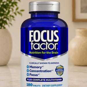 Focus Factor Brain Support Multivitamin – Daily Memory & Concentration Supplement, 180 Tablets