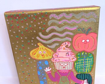 Kleiner Dumplin, Cupcake Gesicht, Punkin Kopf Acrylmalerei