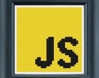 Javascript-logotyp PDF-korsstygnsmönster