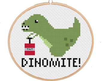 Dinomite! PDF Digital Cross Stitch Pattern