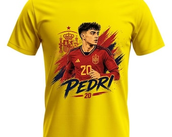 Pedri #20 Spain Soccer Jersey Graphic Tee – FIFA World Cup 2026 Fan Shirt