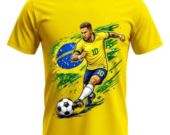 Brazil Neymar Jr #10 Soccer Jersey Graphic Tee – FIFA World Cup 2026 Fan Shirt