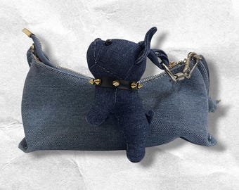 french bulldog denim bag charm birthday gift