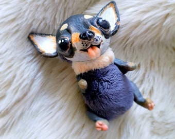 black and white chihuahua stuffed animal