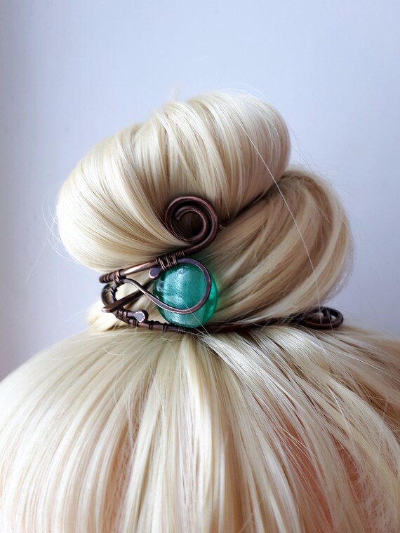 Hair Cuff Bun Cage Long Hair Jewelry Hair Pin Bun Holder Etsy