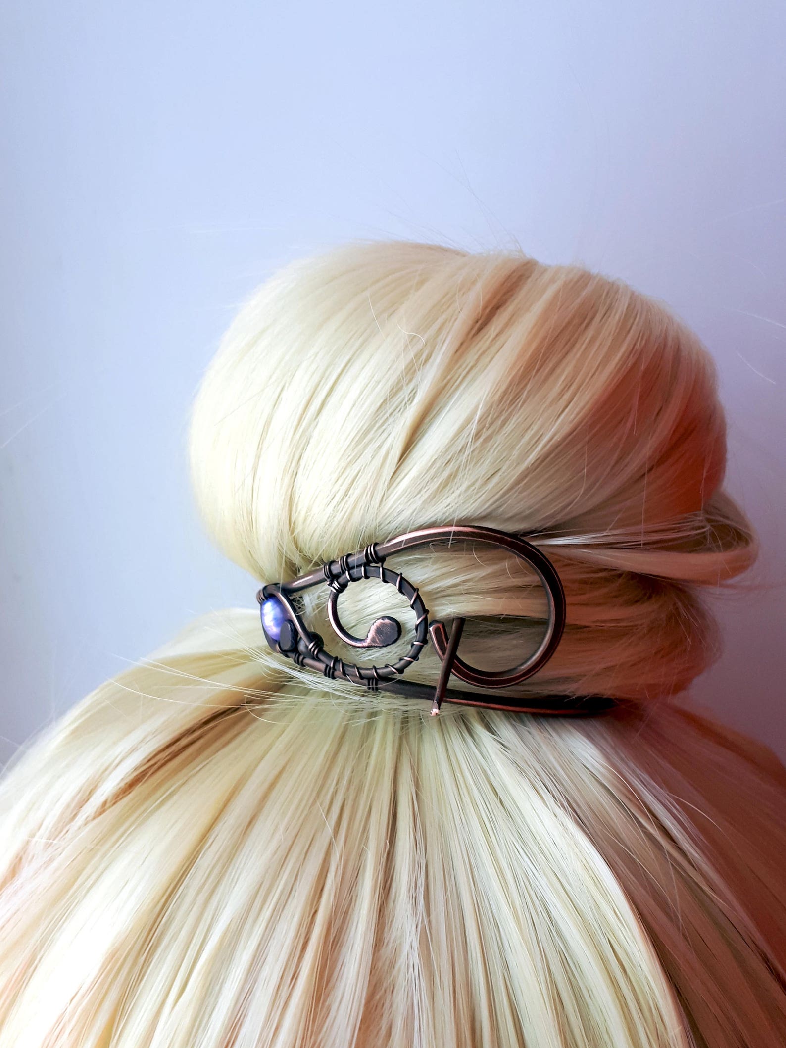 Bun cuff Large Hair Bun cage Copper Hair Slide Hair Pin Etsy