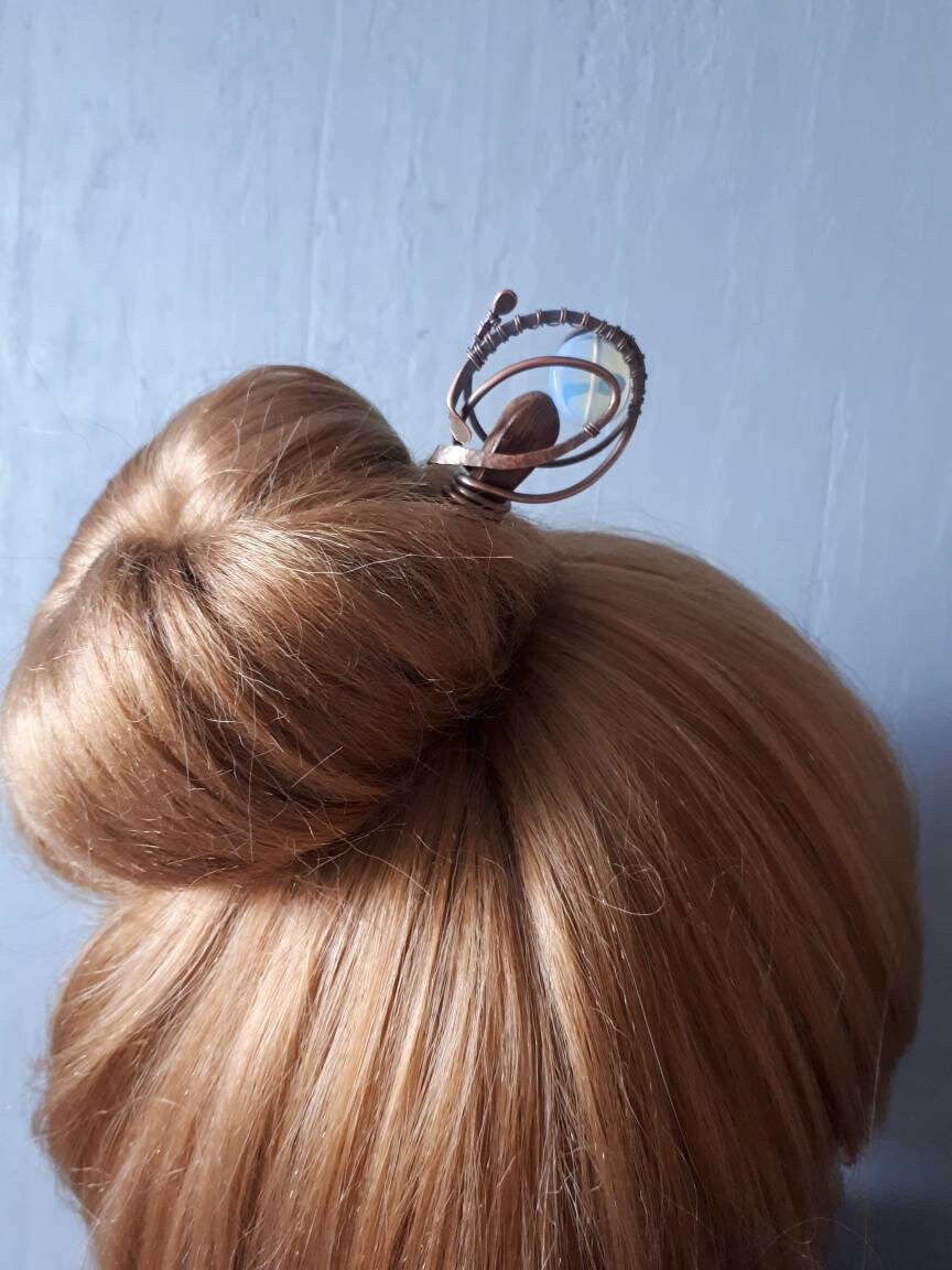 Wood Hair stick hair pin wooden hair fork boho bun pin Etsy