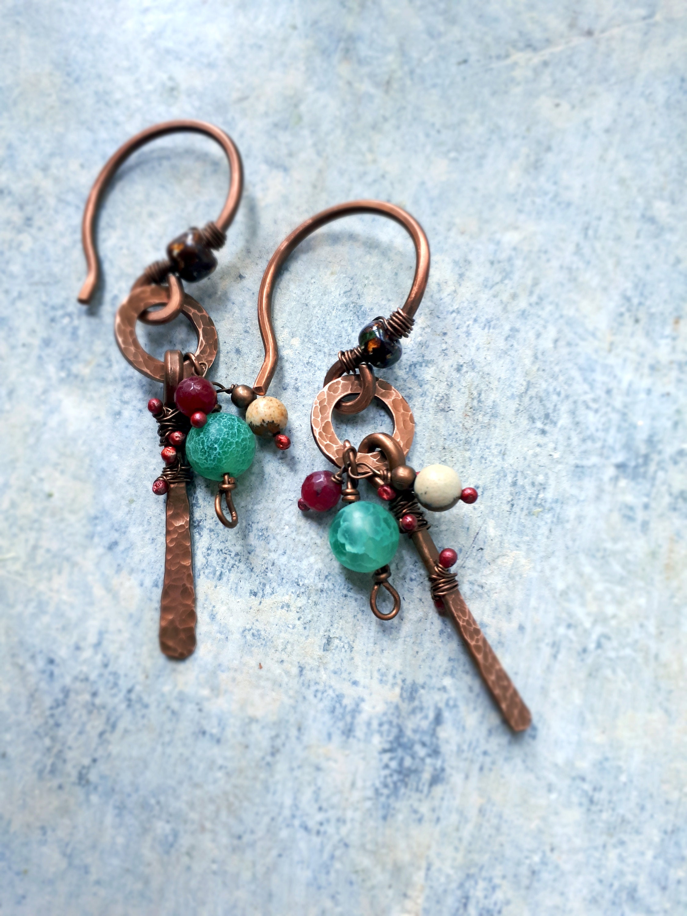 Rustic Ear Weights for Stretched Ears Bohemian Ear hangers Etsy