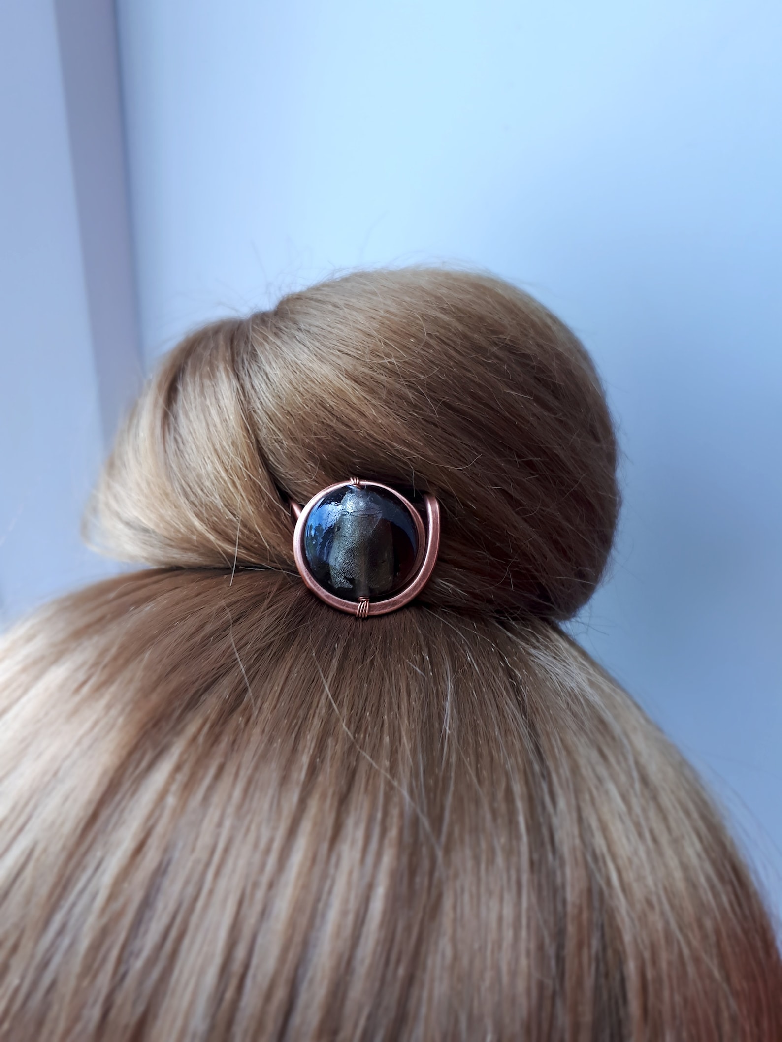 Round Bun Pin Hair stick hair pin metal hair forks boho wire Etsy