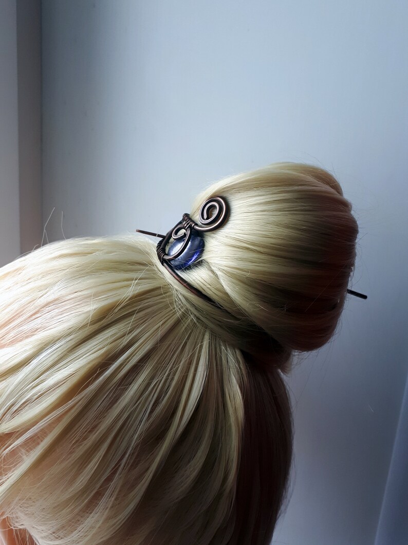 Bun cuff Large Hair Bun cage Copper Hair Slide Hair Pin Etsy