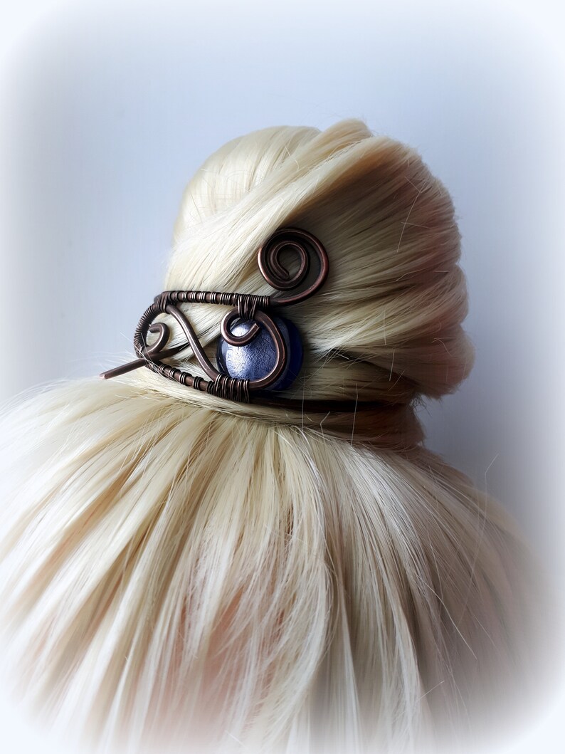 Bun cuff Large Hair Bun cage Copper Hair Slide Hair Pin Etsy