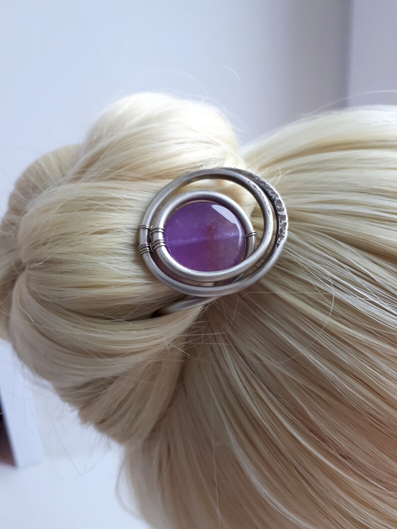 Round Bun Pin Hair stick hair pin metal hair forks boho wire Etsy