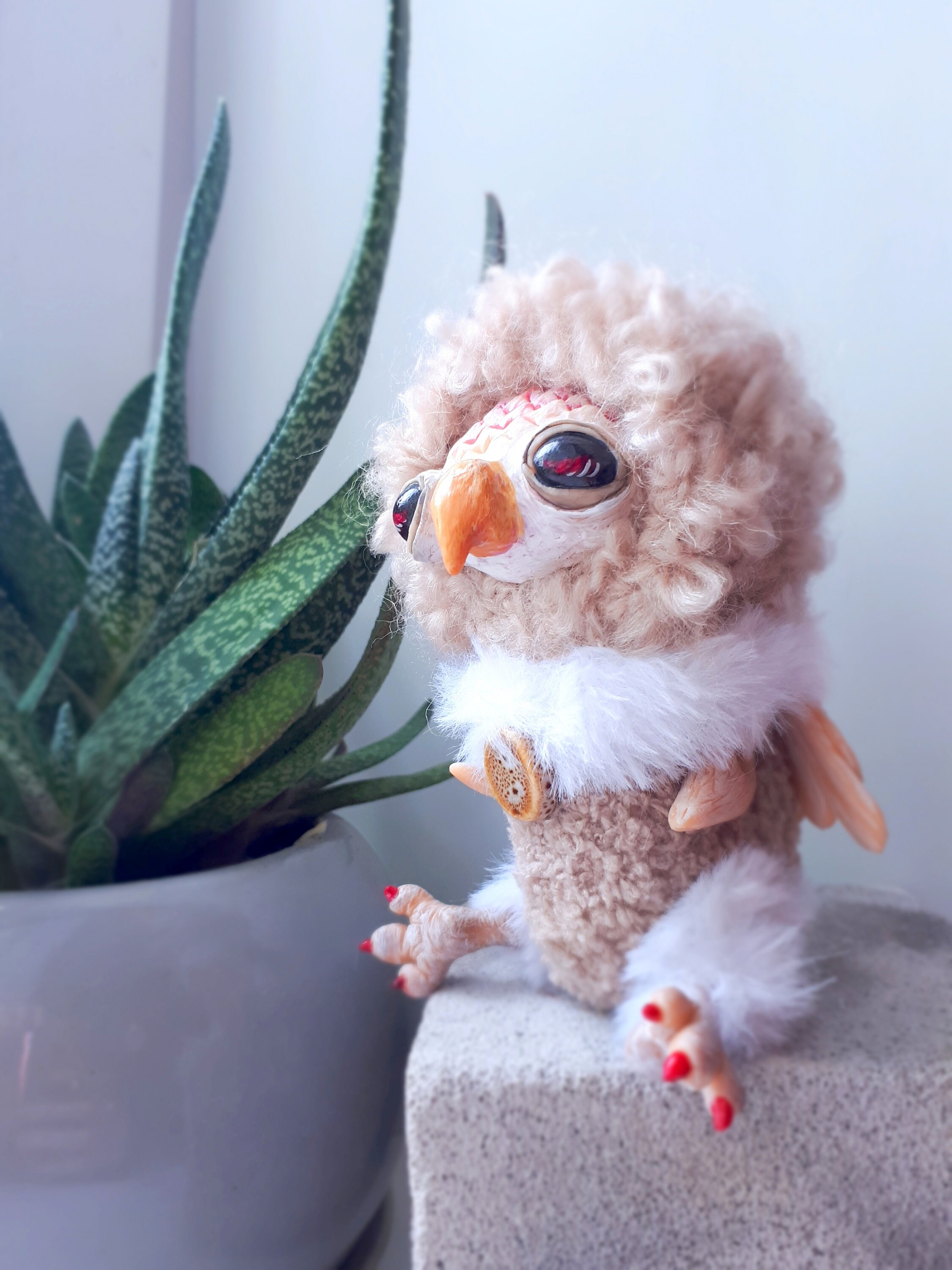 Beige Griffin Griffin toy Handmade Plush Fantasy Stuffed Etsy