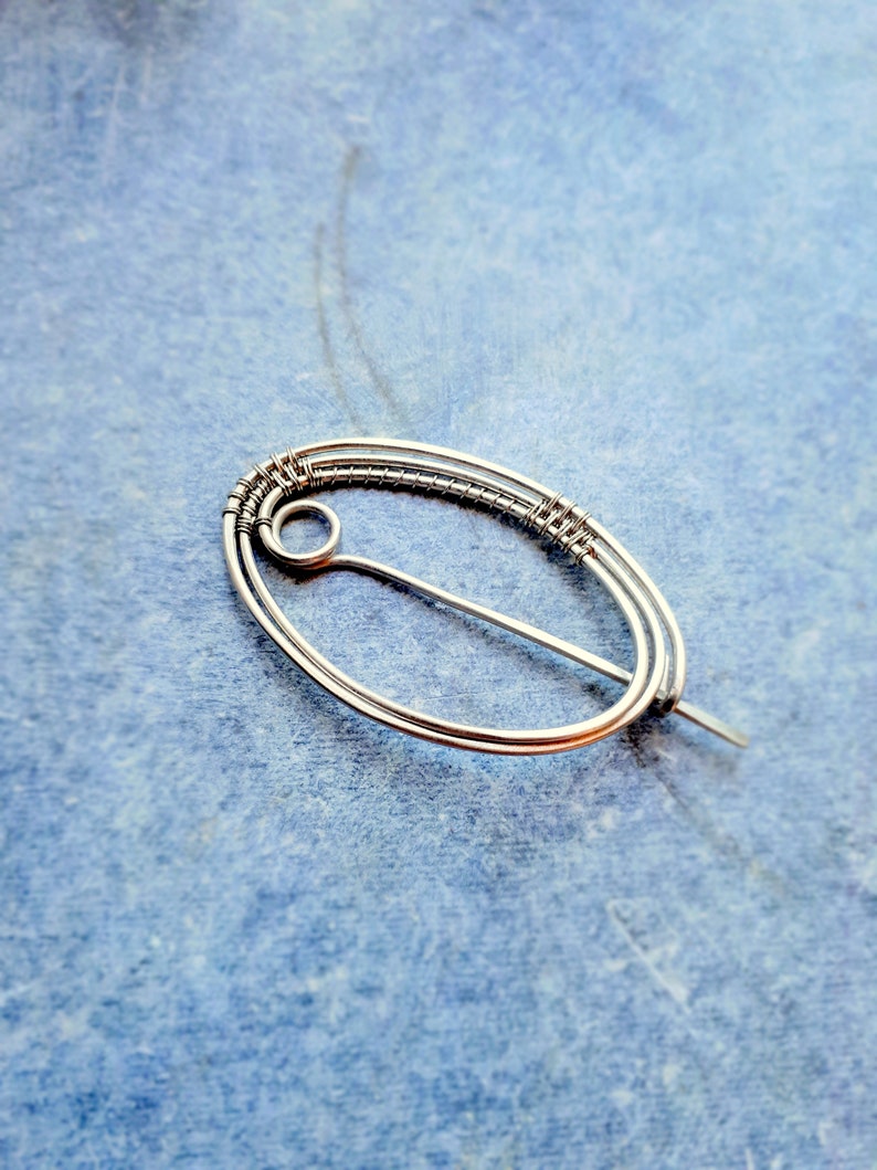 Geometric Shawl Pin Copper Shawl Pins Oval Penannular Pin Etsy