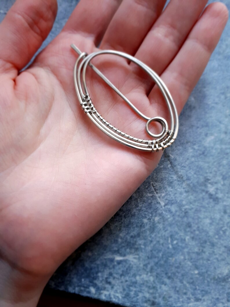 Geometric Shawl Pin Copper Shawl Pins Oval Penannular Pin Etsy