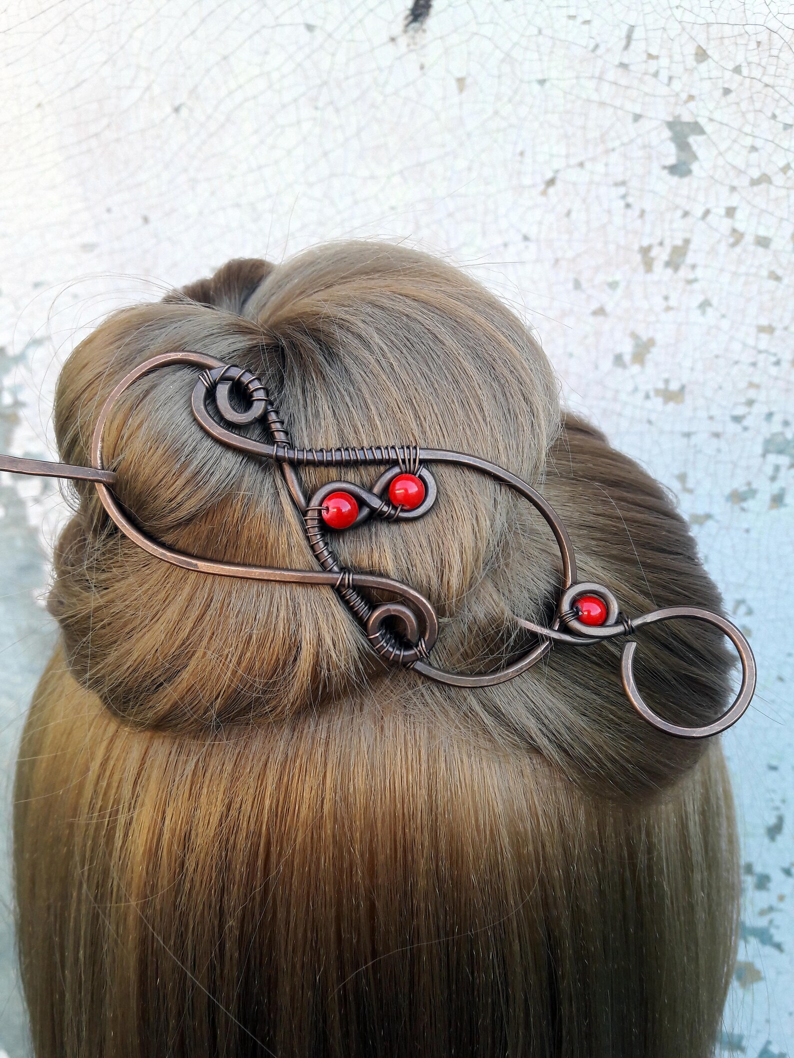 Large Red Hair Barrette Copper Hair Slide Hair Pin Hand Etsy
