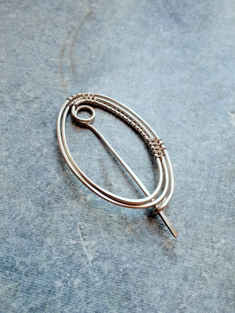 Geometric Shawl Pin Copper Shawl Pins Oval Penannular Pin Etsy