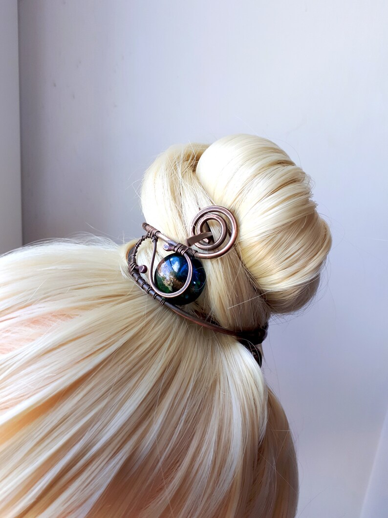 Hair cuff Bun cage Long Hair Jewelry Hair pin Bun holder Etsy