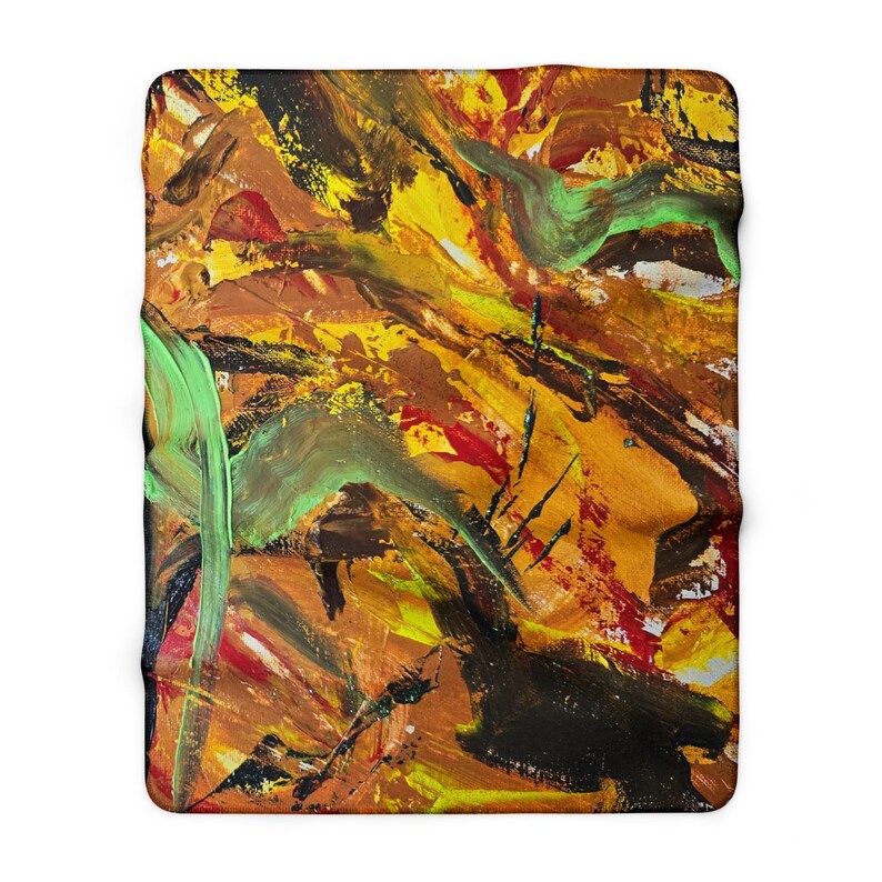 Manta con reverso de sherpa con estampado abstracto, poliéster de 3 mm, 40 x 30 pulgadas. imagen 1