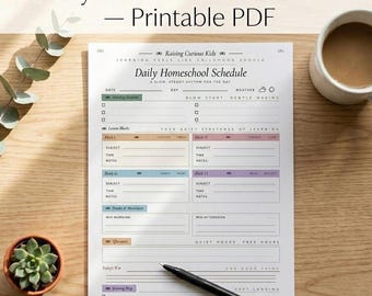 Homeschool Daily Schedule Printable | Secular Planner Template (A4 + US Letter Download)