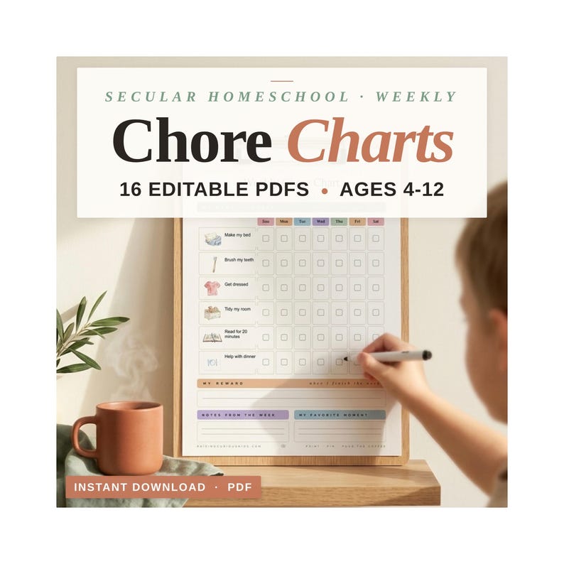 Editable Chore Chart Printable for kids