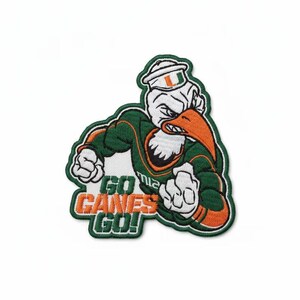 Miami Hurricanes Sebastian Mascot Patch | Go Canes Embroidered Fan Gear