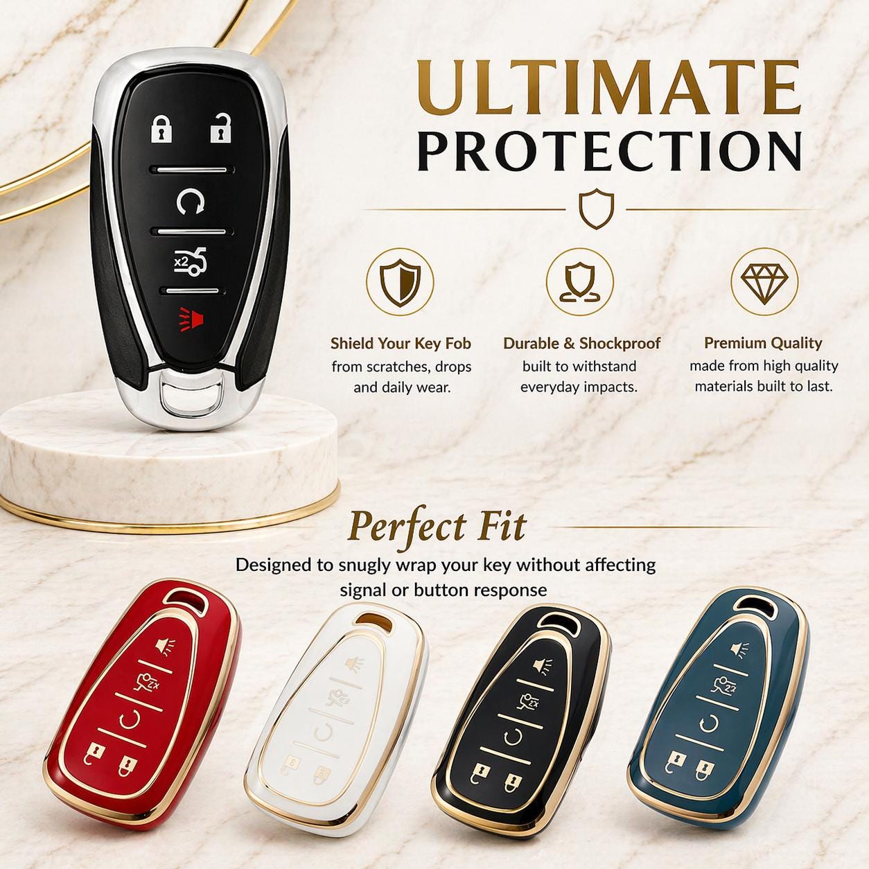 Protective Key Fob Cover: Durable, Shockproof Fit for Chevrolet ...