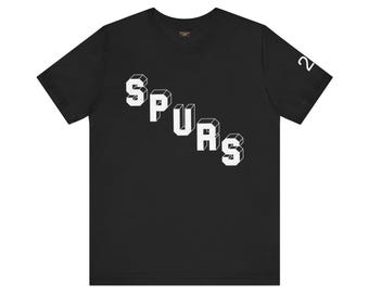 Premium 3D Block Letter Spurs Playoff T-Shirt - San Antonio Spurs Luxury Streetwear Black Oversized Graphic Tee - NBA Playoffs 2026 Fan Gear