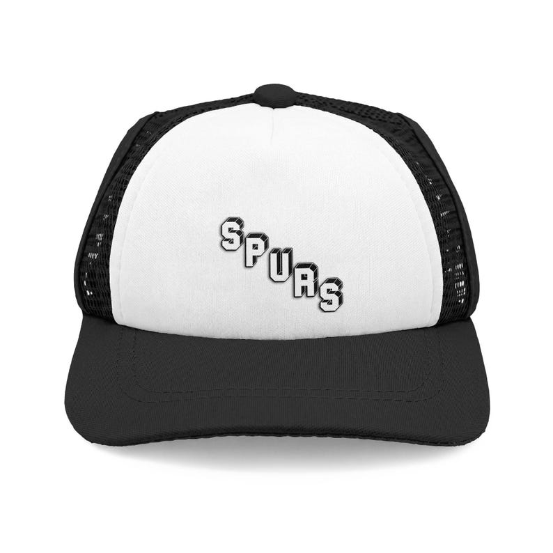 Spurs Script Dog Foam Trucker Hat | Mesh Baseball Cap image 7